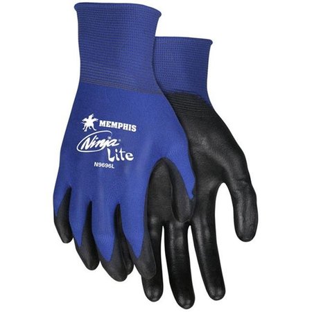MCR SAFETY MCR 127-N9696L Ninja Lite Blue Nylon Shell Glove; 18 Ga - Large 127-N9696L